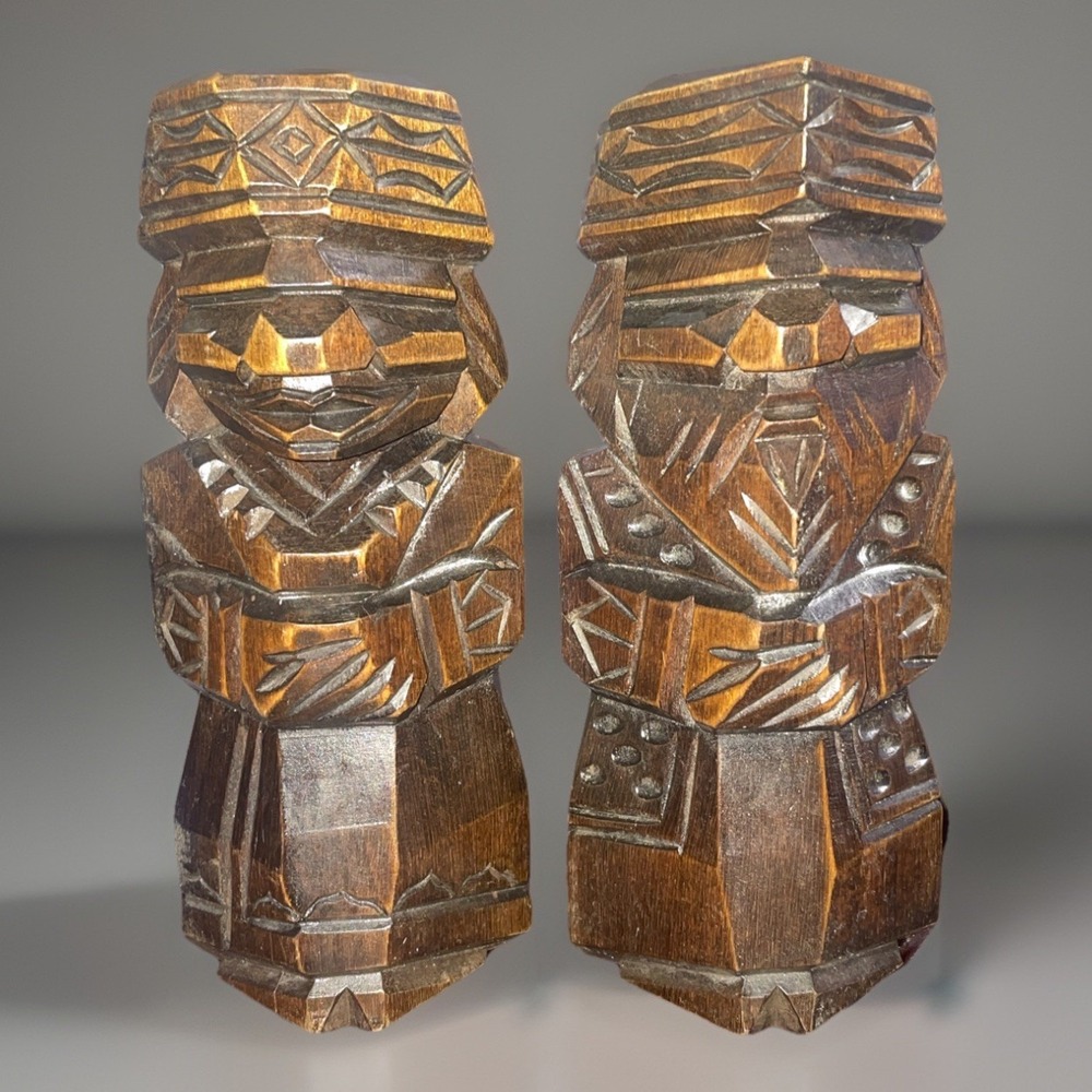VTG Ainu Wood Carving Doll Nipopo Folk Craft Crafts‎ Showa Retro